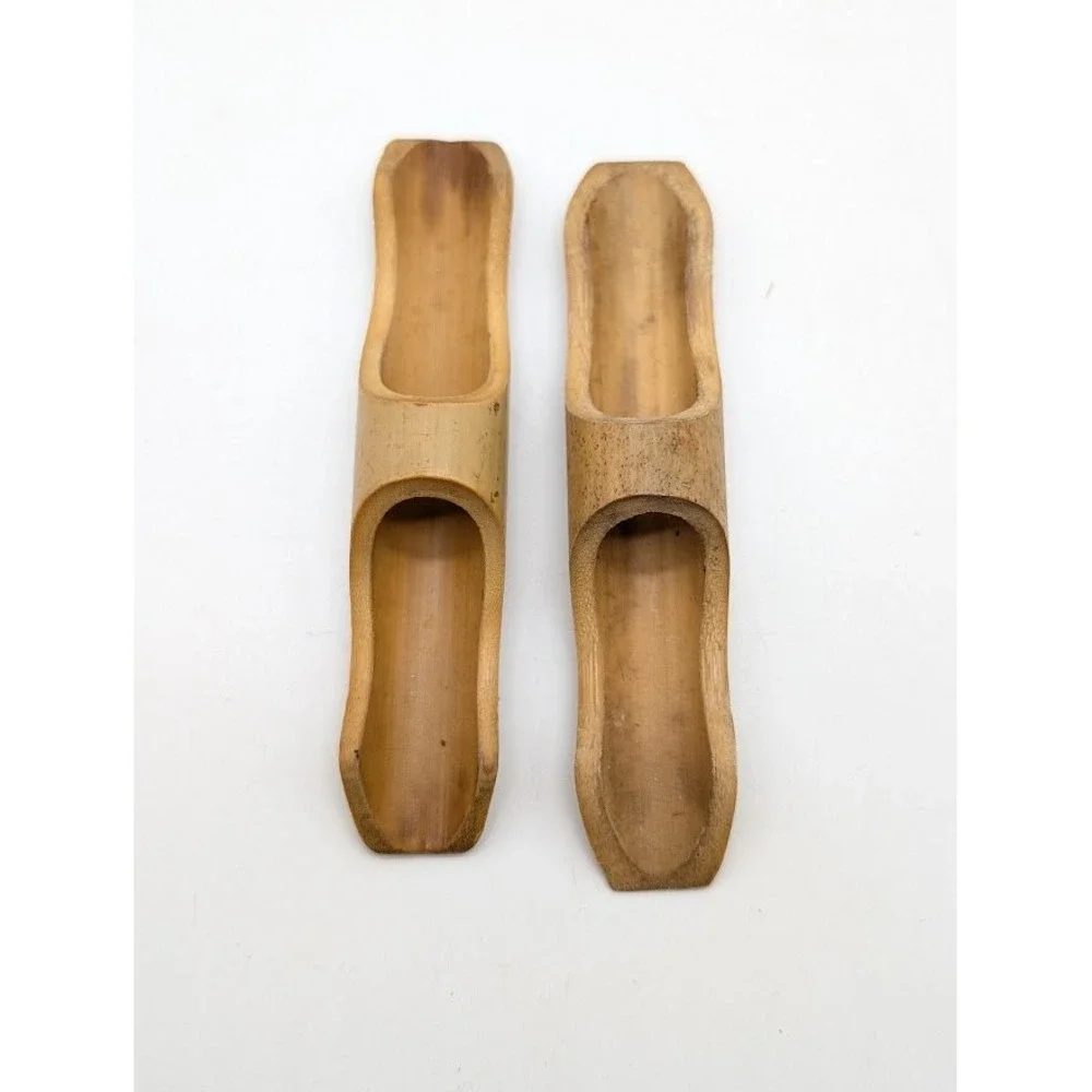 2 Set Vintage Bamboo Chopsticks Handmade Holders‎ Asian Minimalist Sleek Modern